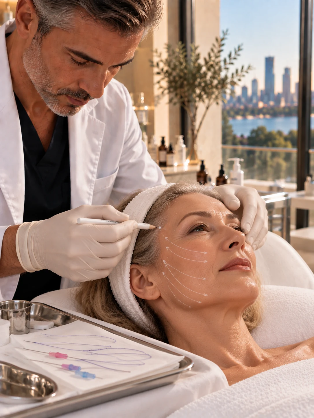 Illustrative luxury injector med spa visual concept